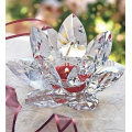 Clear Glass Lotus Flower Candle Holder For Wedding Party Supply